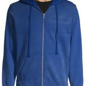 🆕️Full-zip Cotton Hoodie In Blue